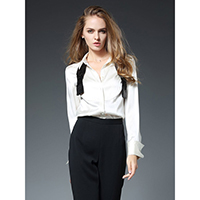 JANAN TUX BIB SILK FASHION LADIES BLOUSE