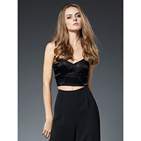 LEEZA SATIN CROP COMFORTABLE LADIES TOP