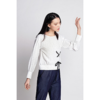 Malvina Puffy Long Sleeves Round Collar Ladies Loose Fashion Top