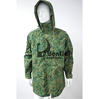 Waterproof Camo Print Pattern w/ Flap Pockets Windbreaker