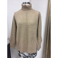 Ladies Turndown Collar Long Sleeve Loose Fit Casual Sweater