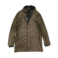 Mens Zipper Closure Woven Rain Cheater Hooded Jacket w/ Two Pockets